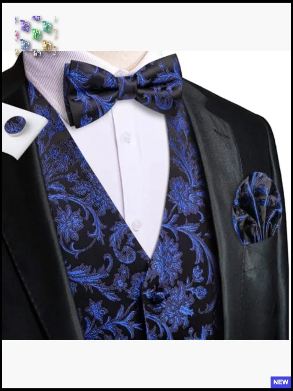 Silk Suit Vest Set Elegant Formal Tuxedo Wedding Party Accessories 8PCS
